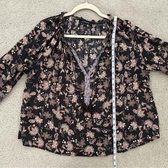 Floral Paisley Print Boho Peasant Blouse- Britain & Brooks Boutique Olivaceous - Picture 17 of 17